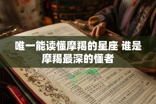 唯一能读懂摩羯的星座 谁是摩羯最深的懂者