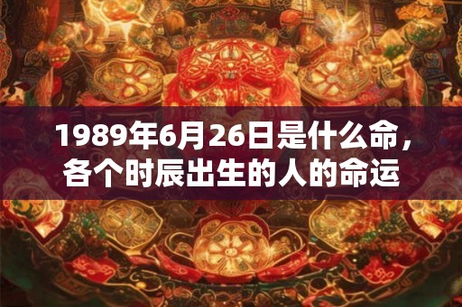 1989年6月26日是什么命，各个时辰出生的人的命运