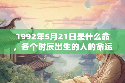 1992年5月21日是什么命，各个时辰出生的人的命运