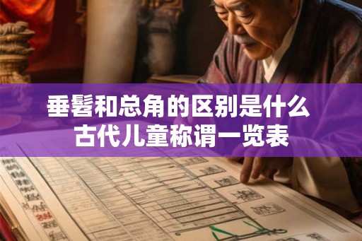 垂髫和总角的区别是什么 古代儿童称谓一览表