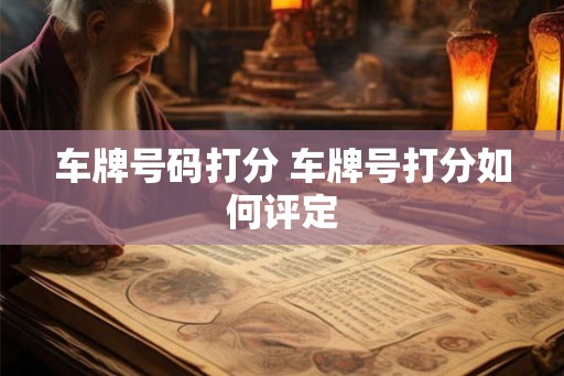 车牌号码打分 车牌号打分如何评定