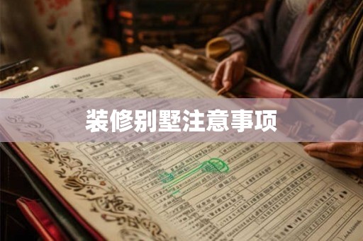 装修别墅注意事项