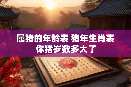 属猪的年龄表 猪年生肖表你猪岁数多大了