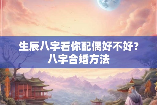 生辰八字看你配偶好不好？八字合婚方法