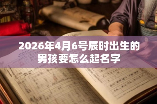 2026年4月6号辰时出生的男孩要怎么起名字