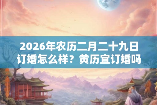 2026年农历二月二十九日订婚怎么样？黄历宜订婚吗？