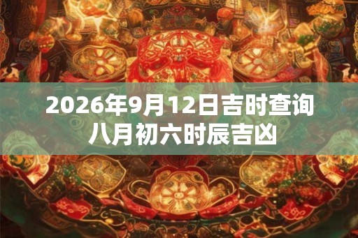 2026年9月12日吉时查询 八月初六时辰吉凶