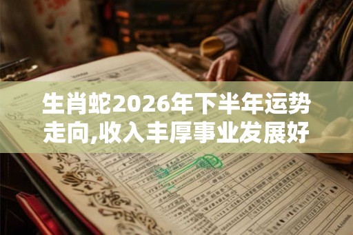 生肖蛇2026年下半年运势走向,收入丰厚事业发展好