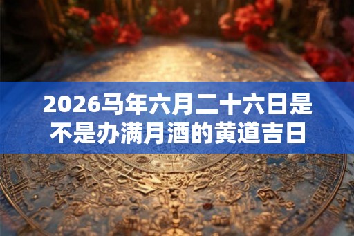 2026马年六月二十六日是不是办满月酒的黄道吉日 2026马年六月二十六日是不是办满月酒的黄道吉日