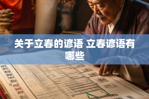 关于立春的谚语 立春谚语有哪些