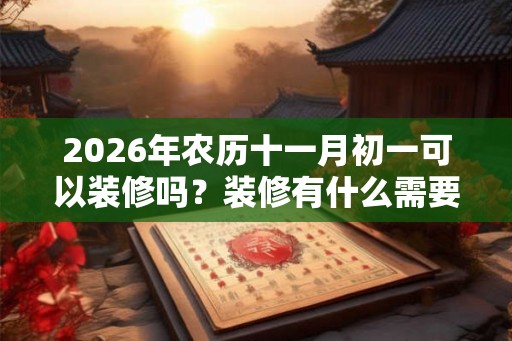2026年农历十一月初一可以装修吗?装修有什么需要注意的? 2026年农历十一月初一可以装修吗?装修有什么需要注意的?