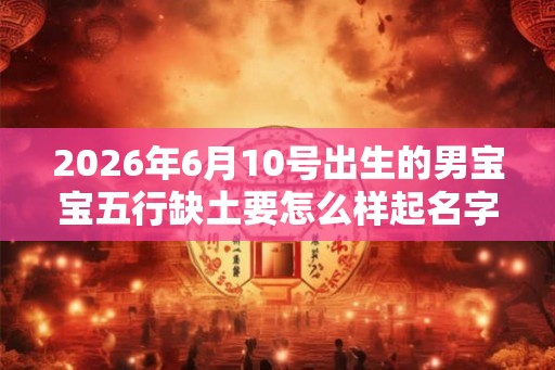 2026年6月10号出生的男宝宝五行缺土要怎么样起名字
