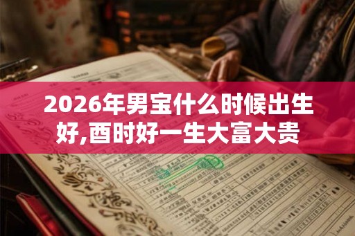 2026年男宝什么时候出生好,酉时好一生大富大贵 2026年男宝什么时候出生好,酉时好一生大富大贵