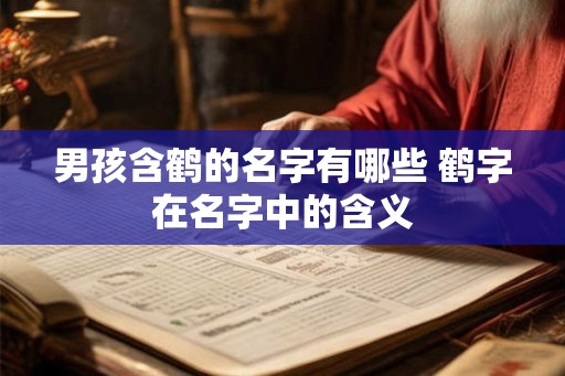 男孩含鹤的名字有哪些 鹤字在名字中的含义