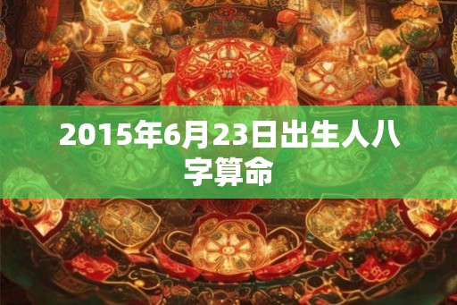 2015年6月23日出生人八字算命