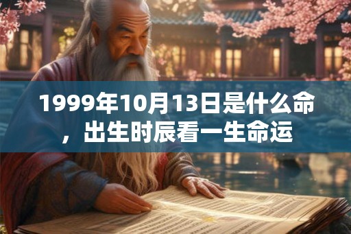 1999年10月13日是什么命，出生时辰看一生命运