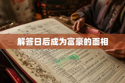 解答日后成为富豪的面相