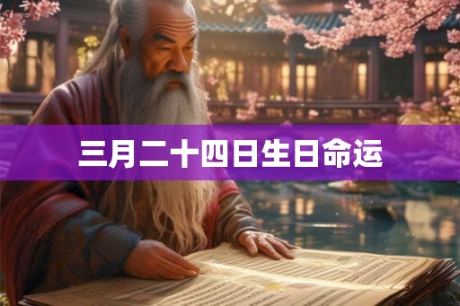 三月二十四日生日命运