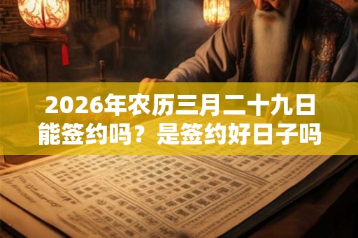 2026年农历三月二十九日能签约吗?是签约好日子吗? 2026年农历三月二十九日能签约吗?是签约好日子吗?