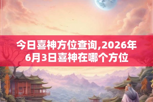 今日喜神方位查询,2026年6月3日喜神在哪个方位