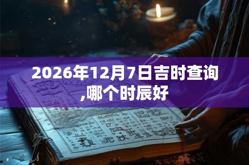 2026年12月7日吉时查询,哪个时辰好