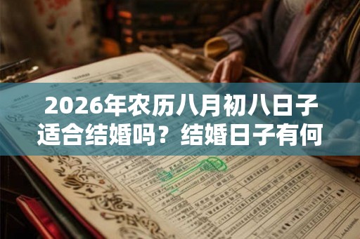 2026年农历八月初八日子适合结婚吗?结婚日子有何讲究? 2026年农历八月初八日子适合结婚吗?结婚日子有何讲究?