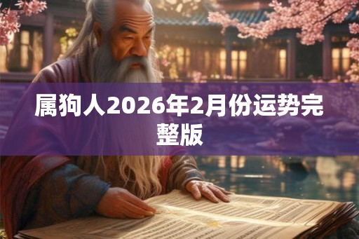 属狗人2026年2月份运势完整版