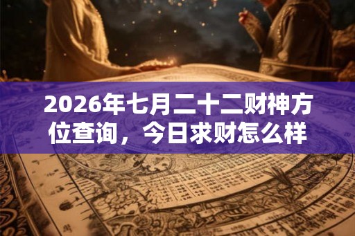 2026年七月二十二财神方位查询，今日求财怎么样