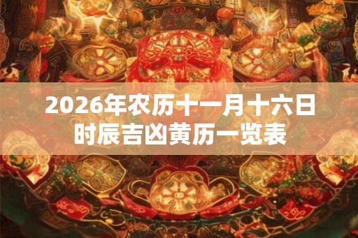 2026年农历十一月十六日时辰吉凶黄历一览表