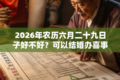 2026年农历六月二十九日子好不好？可以结婚办喜事吗？