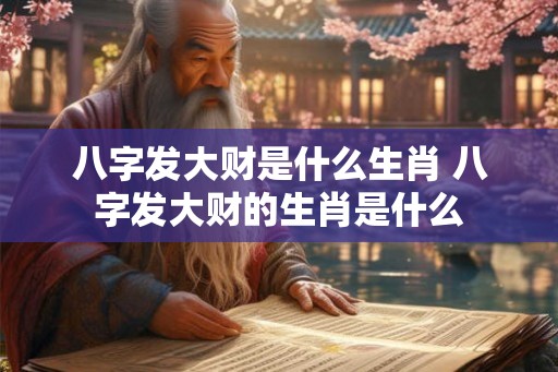 八字发大财是什么生肖 八字发大财的生肖是什么