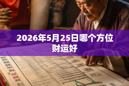 2026年5月25日哪个方位财运好