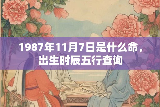 1987年11月7日是什么命，出生时辰五行查询