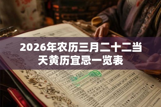 2026年农历三月二十二当天黄历宜忌一览表