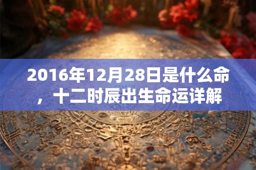 2016年12月28日是什么命,十二时辰出生命运详解 2016年12月28日是什么命,十二时辰出生命运详解
