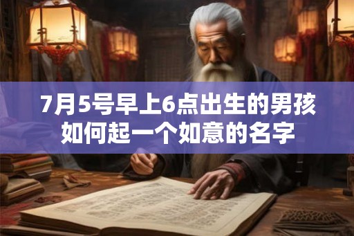 7月5号早上6点出生的男孩如何起一个如意的名字