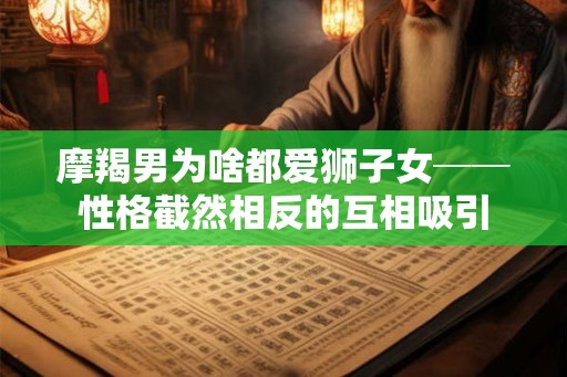 摩羯男为啥都爱狮子女──性格截然相反的互相吸引