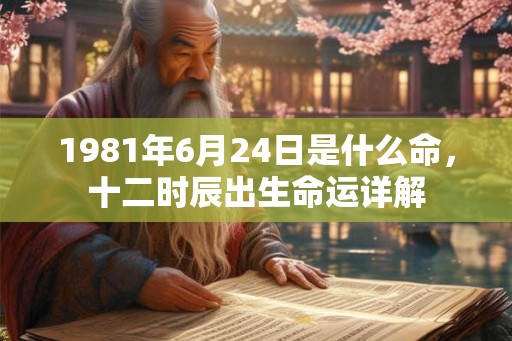 1981年6月24日是什么命，十二时辰出生命运详解