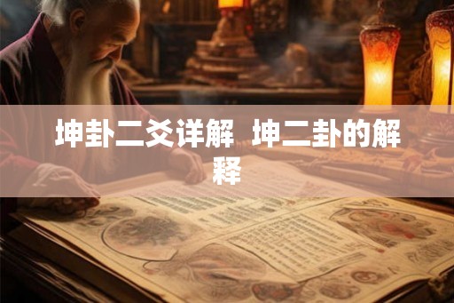 坤卦二爻详解  坤二卦的解释