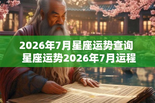 2026年7月星座运势查询  星座运势2026年7月运程