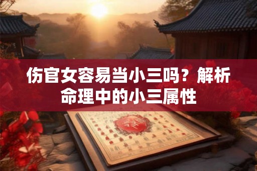 伤官女容易当小三吗？解析命理中的小三属性