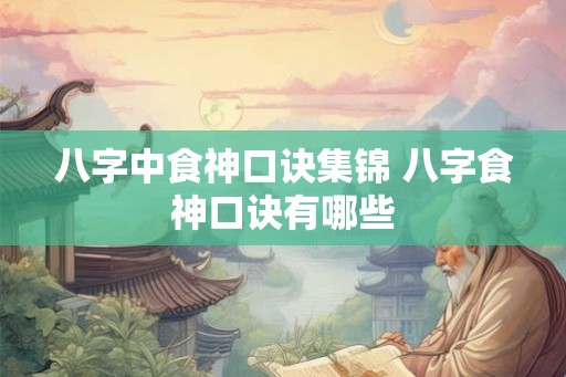 八字中食神口诀集锦 八字食神口诀有哪些