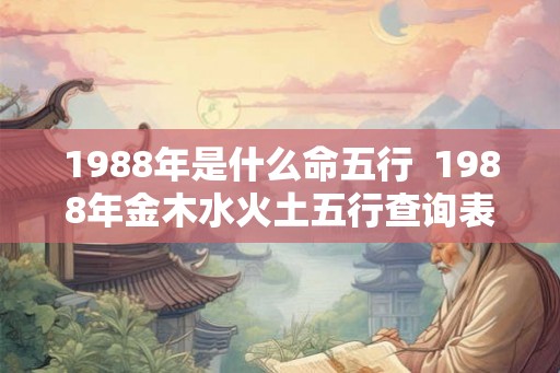 1988年是什么命五行  1988年金木水火土五行查询表