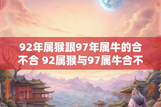 92年属猴跟97年属牛的合不合 92属猴与97属牛合不合