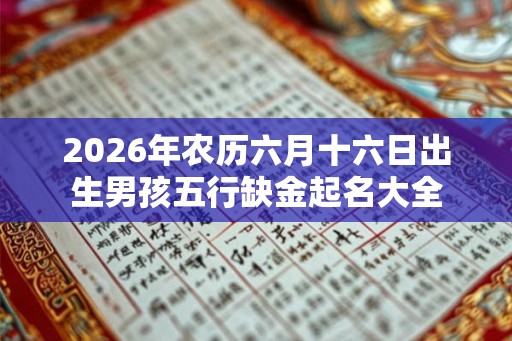 2026年农历六月十六日出生男孩五行缺金起名大全
