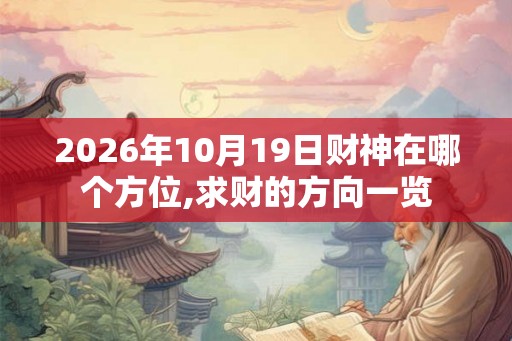 2026年10月19日财神在哪个方位,求财的方向一览