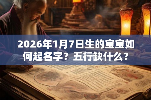 2026年1月7日生的宝宝如何起名字？五行缺什么？