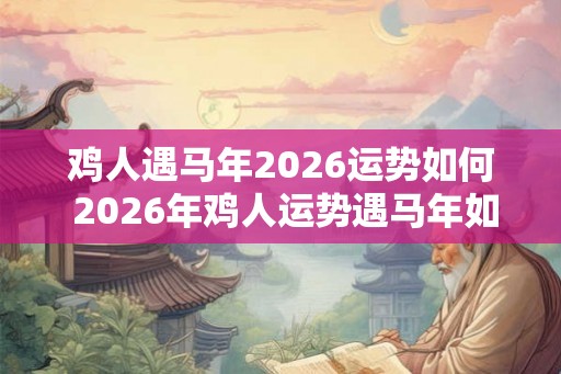 鸡人遇马年2026运势如何 2026年鸡人运势遇马年如何