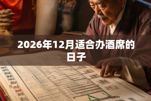 2026年12月适合办酒席的日子