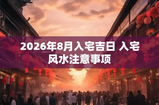 2026年8月入宅吉日 入宅风水注意事项 2026年8月入宅吉日 入宅风水注意事项